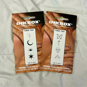 Inkbox Temporary Tattoos 2Pack: Stars Moon Sun and Butterfly Rose Flames Diamond